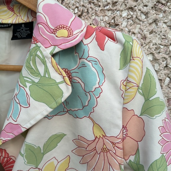 Willi Smith Spring Floral Trench Coat NWOT - Picture 3 of 6